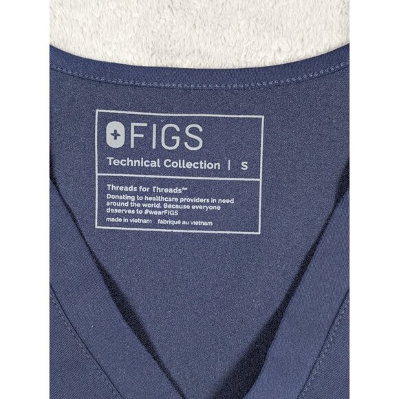 FIGS Technical Collection Scrub Top Womens Size Small Blue Medical Nurse Uniform - Picture 2 of 7